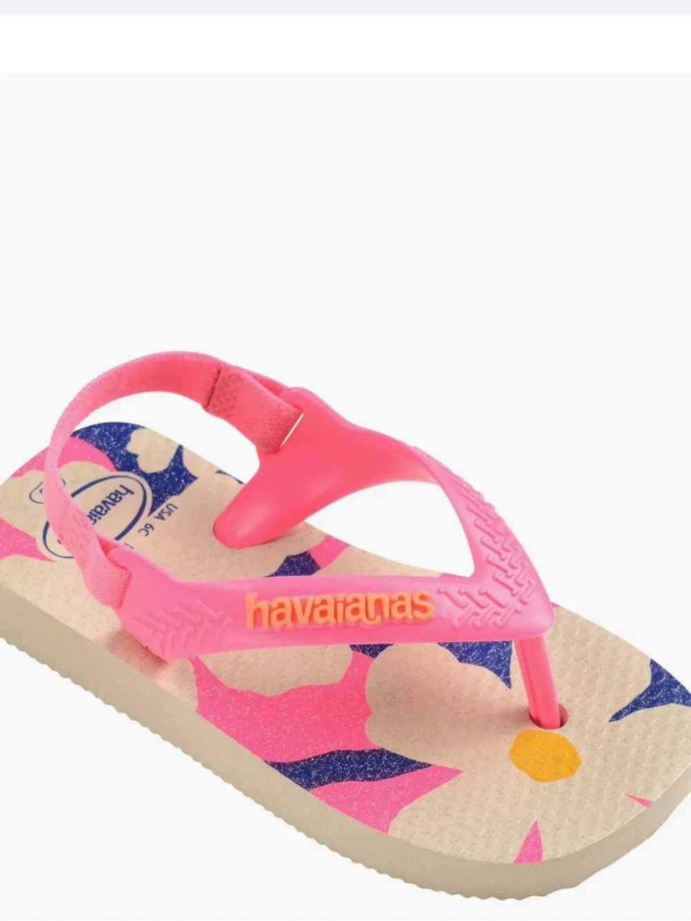 Havianas Mini Me Sandals Pink 7T (labeled 8 runs small)